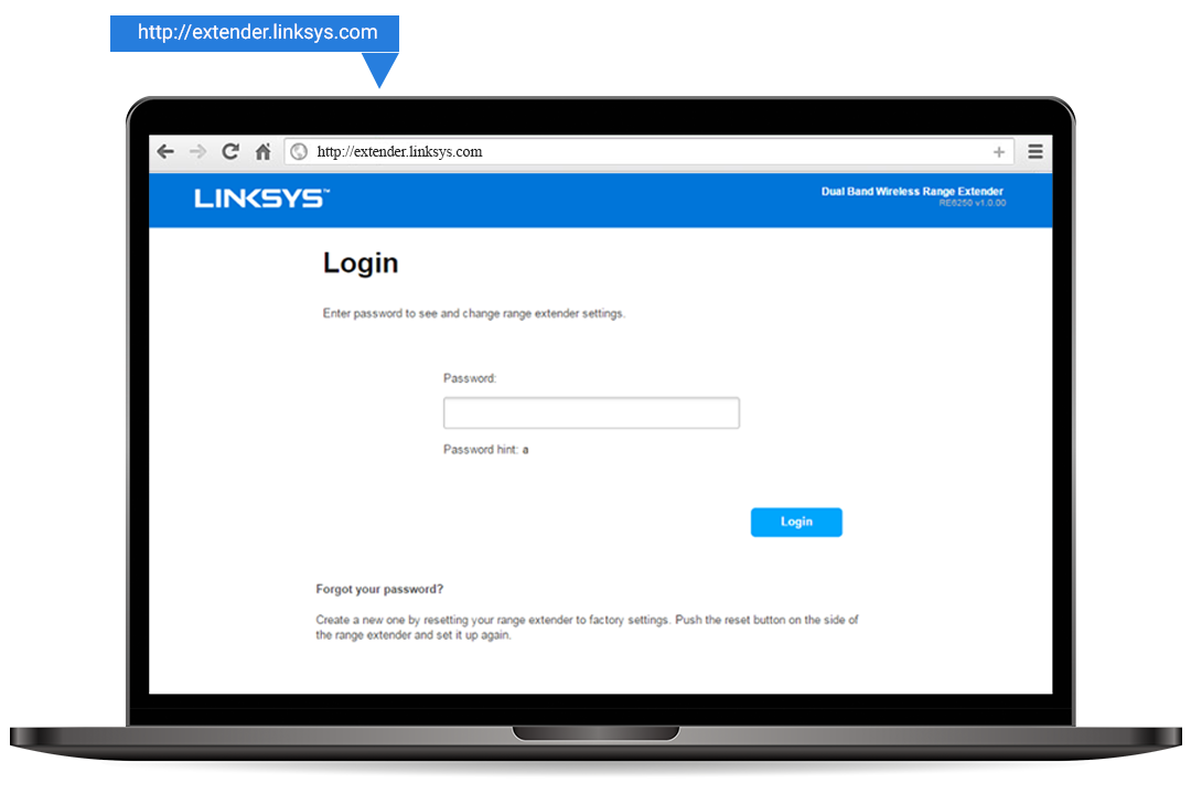 linksys extender administrative page