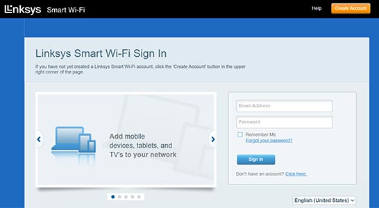 linksys router login