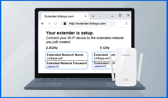 enter the URL extender.linksys.com