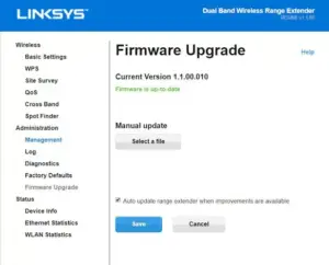 Linksys RE1000 Firmware Update