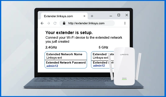 enter the URL extender.linksys